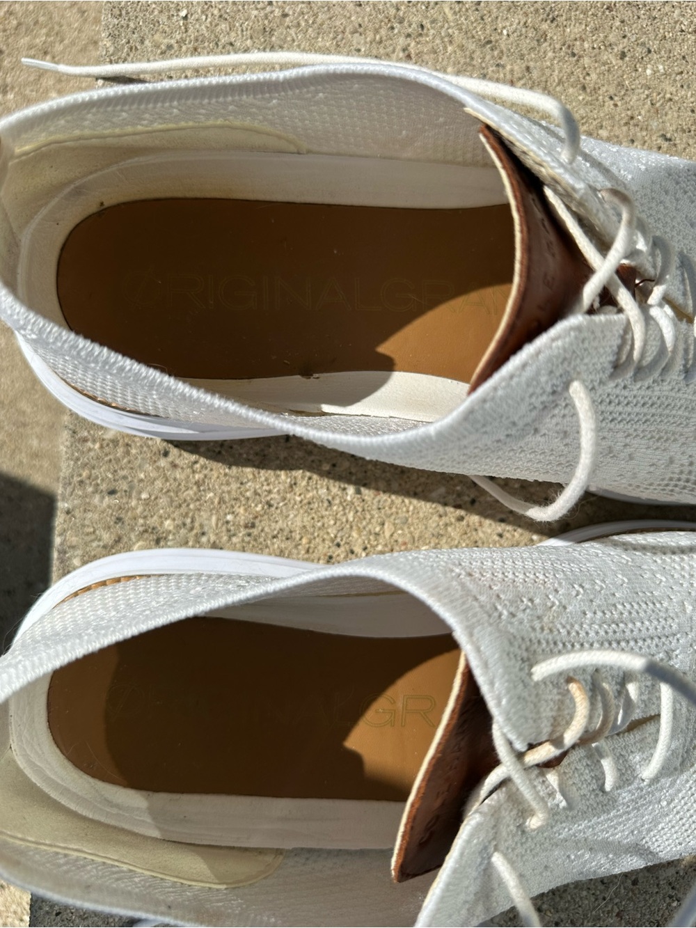 Cole Haan White Knit Oxford with Brown Heel Tab - Picture 6 of 7